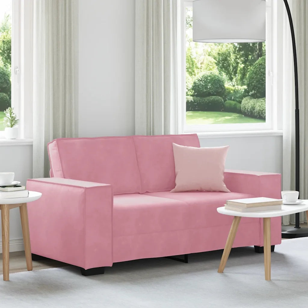 Divano a 2 Posti-Sofa 2 Posti Rosa 120 cm in Velluto 488279