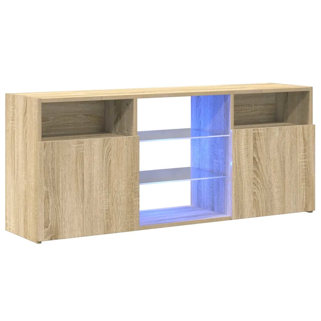 Mobile Porta TV con Luci LED Rovere Sonoma 120x30x50 cm 804304