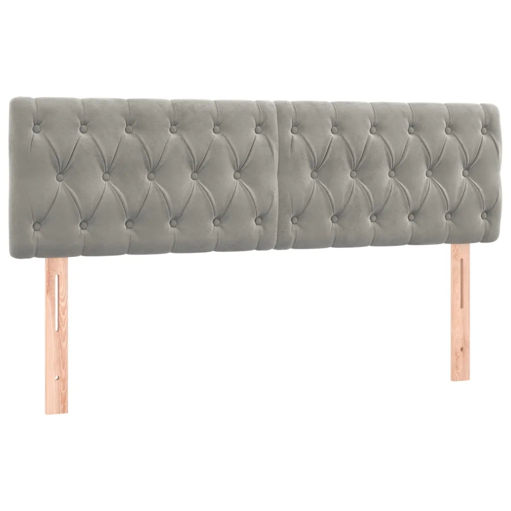 Giroletto a Molle con Materasso Grigio Chiaro 160x200cm Velluto 3131147