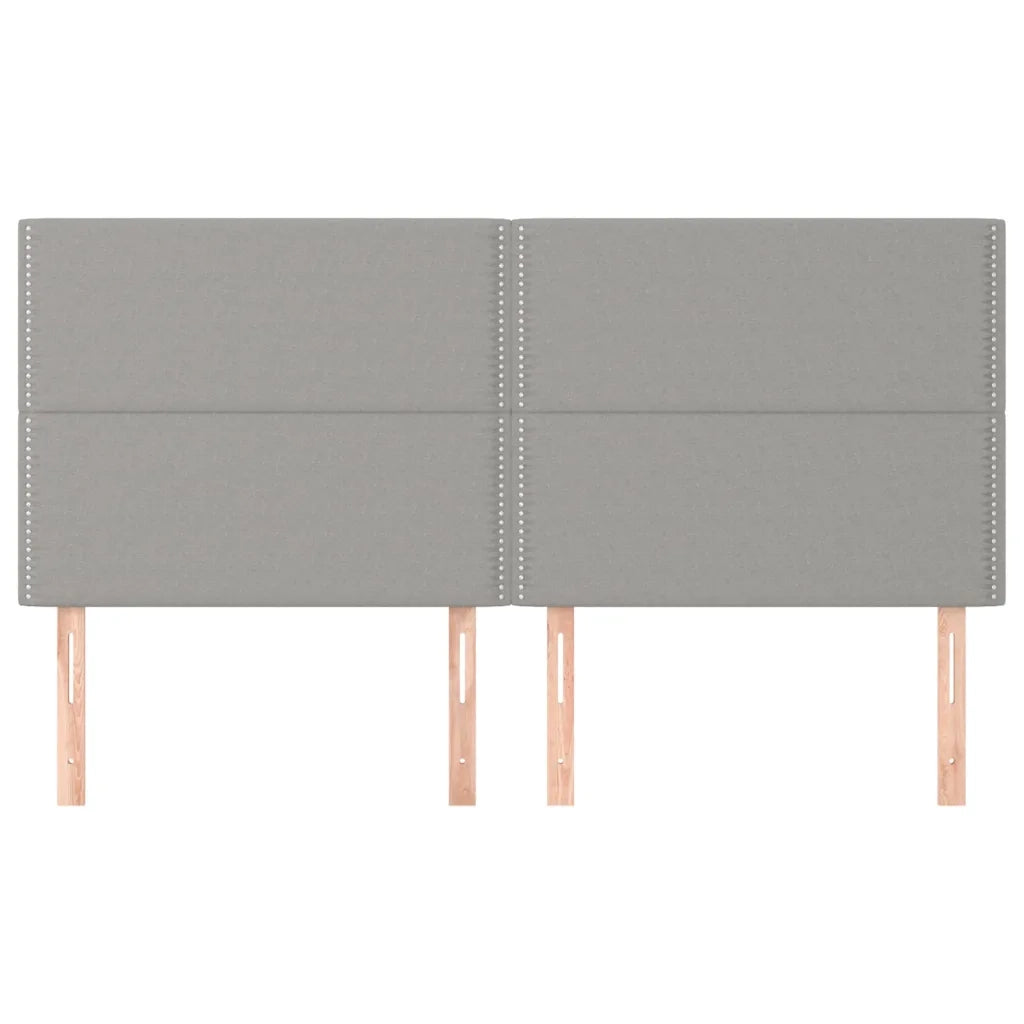 Testiera-Testata Decorativa Grigio Chiaro 200x5x118/128 cm Tessuto 778104