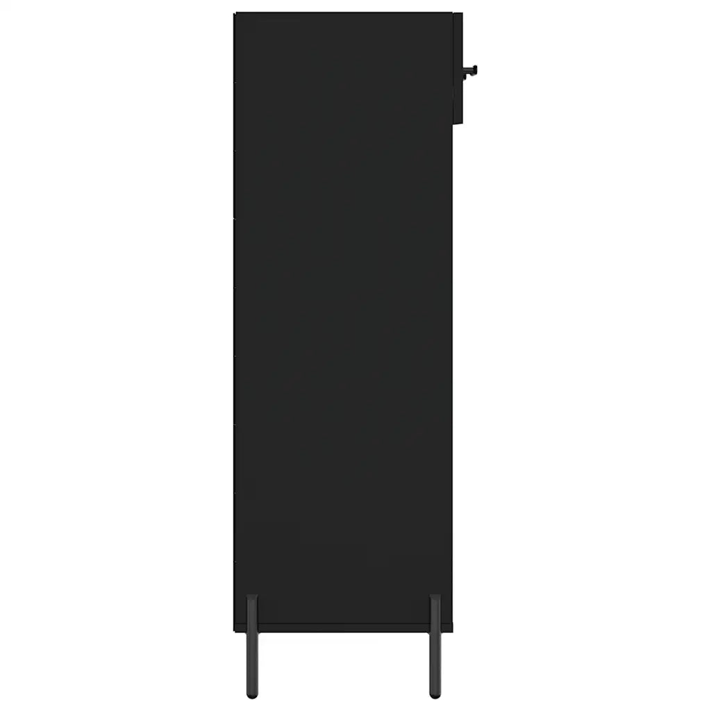 Scarpiera-Scaffale per scarpe Nera 60x35x105 cm in Legno Multistrato 931204