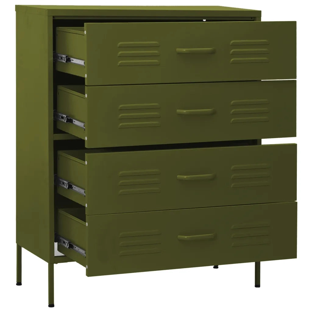 Cassettiera Verde Oliva 80x35x101,5 cm in Acciaio CFW6569136