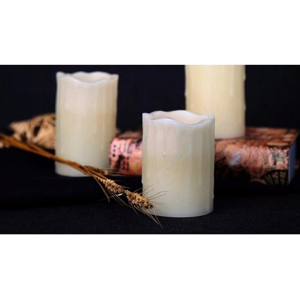 Trade Shop - Set 12 Candele In Finta Cera Con Luce Led Effetto Fiamma Lumini Per Decorazione -