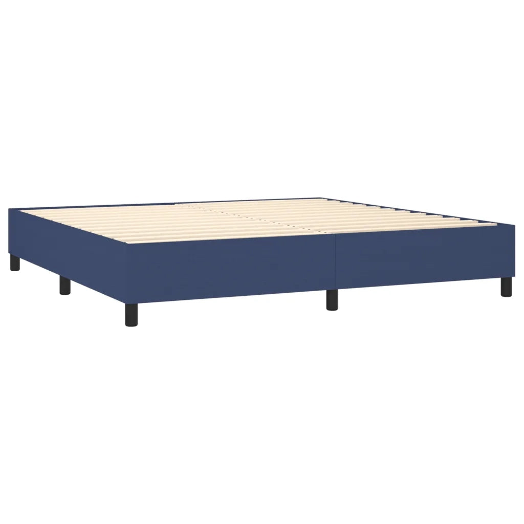 Struttura Letto a Rete a Molle Blu 200x200 cm in Tessuto 3120892