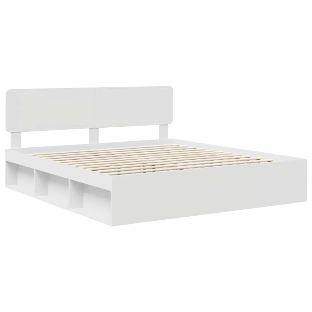 Struttura del letto-Giroletto-Rete del Letto Bianco 180 x 200 cm Pino massello 999871