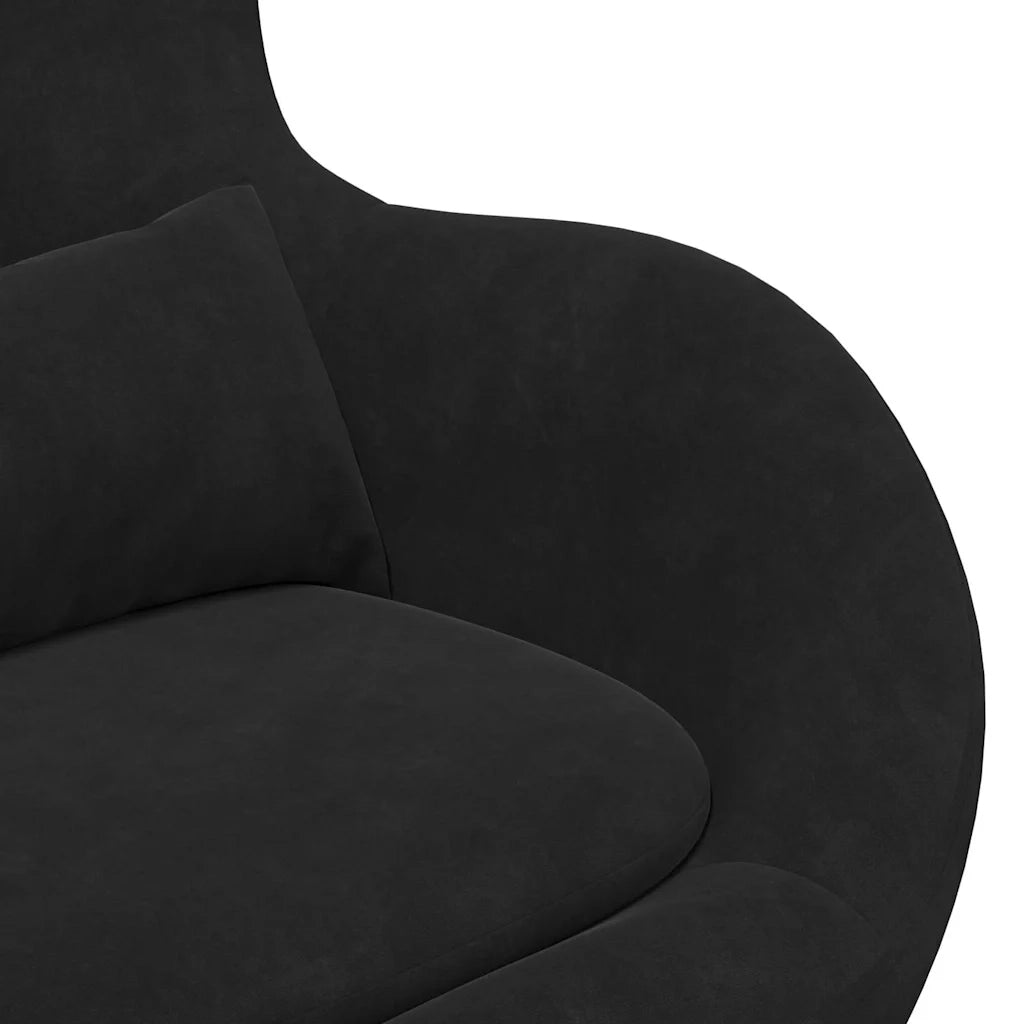 Poltrona | Sedia Relax uovo Nero Velluto