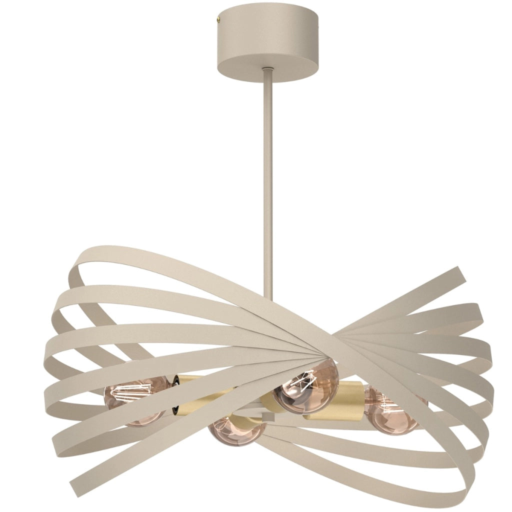Lampada a sospensione Luminex Sparkle crema oro 4xE27