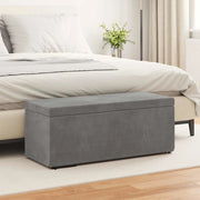 Pouf Grigio scuro Velluto e Legno Ingegnerizzato 876796