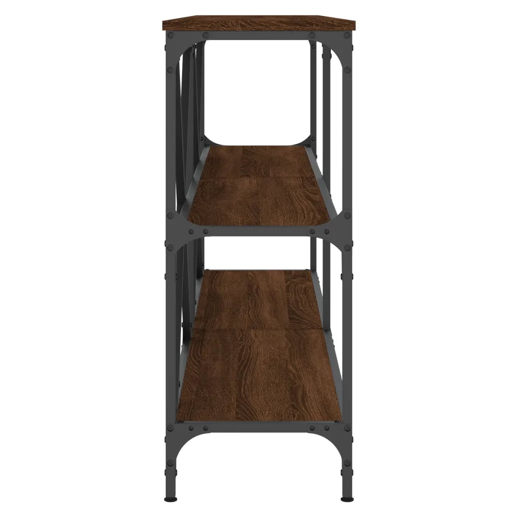 Tavolo Consolle | Tavolo d'Ingresso Rovere Marrone 160x30x75 cm Multistrato e Ferro