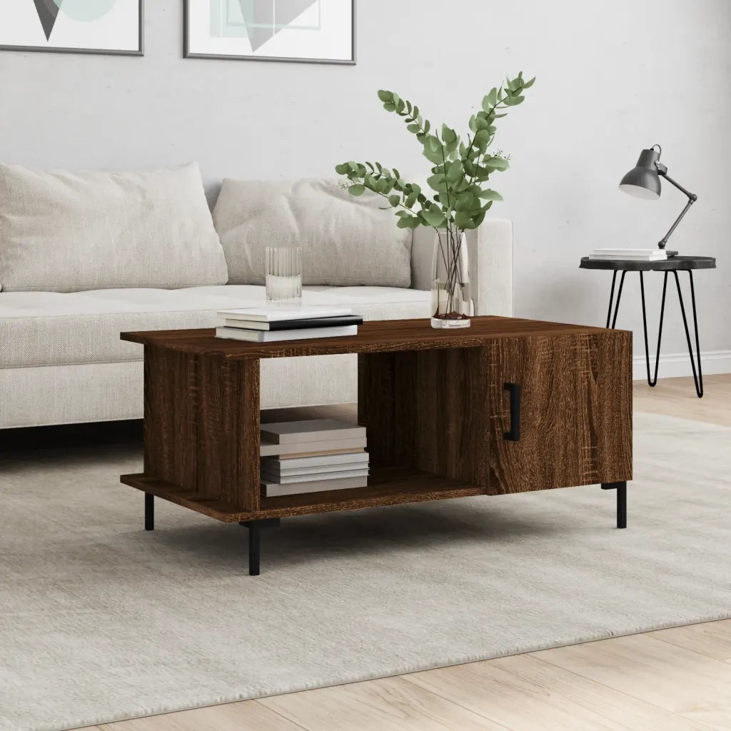 Tavolino da Salotto Rovere Marrone 90x50x40cm Legno Multistrato 829499