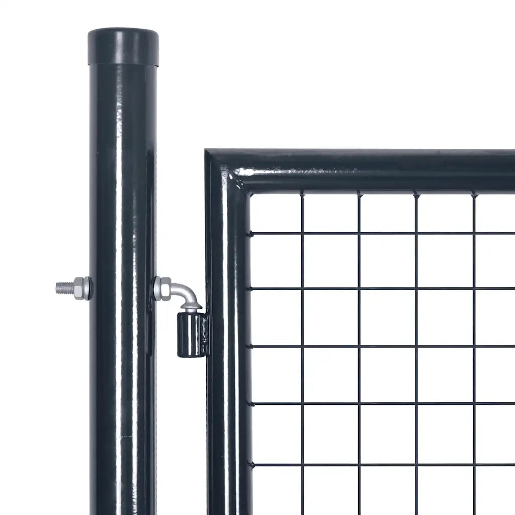 Cancello da Giardino in Rete di Acciaio Zincato 300x175 cm Grigio 143366