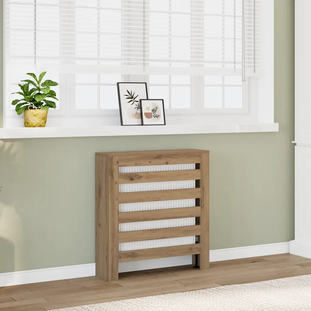 Copertura Termosifone Rovere Artigianale 78x20x82cm in Legno 852689