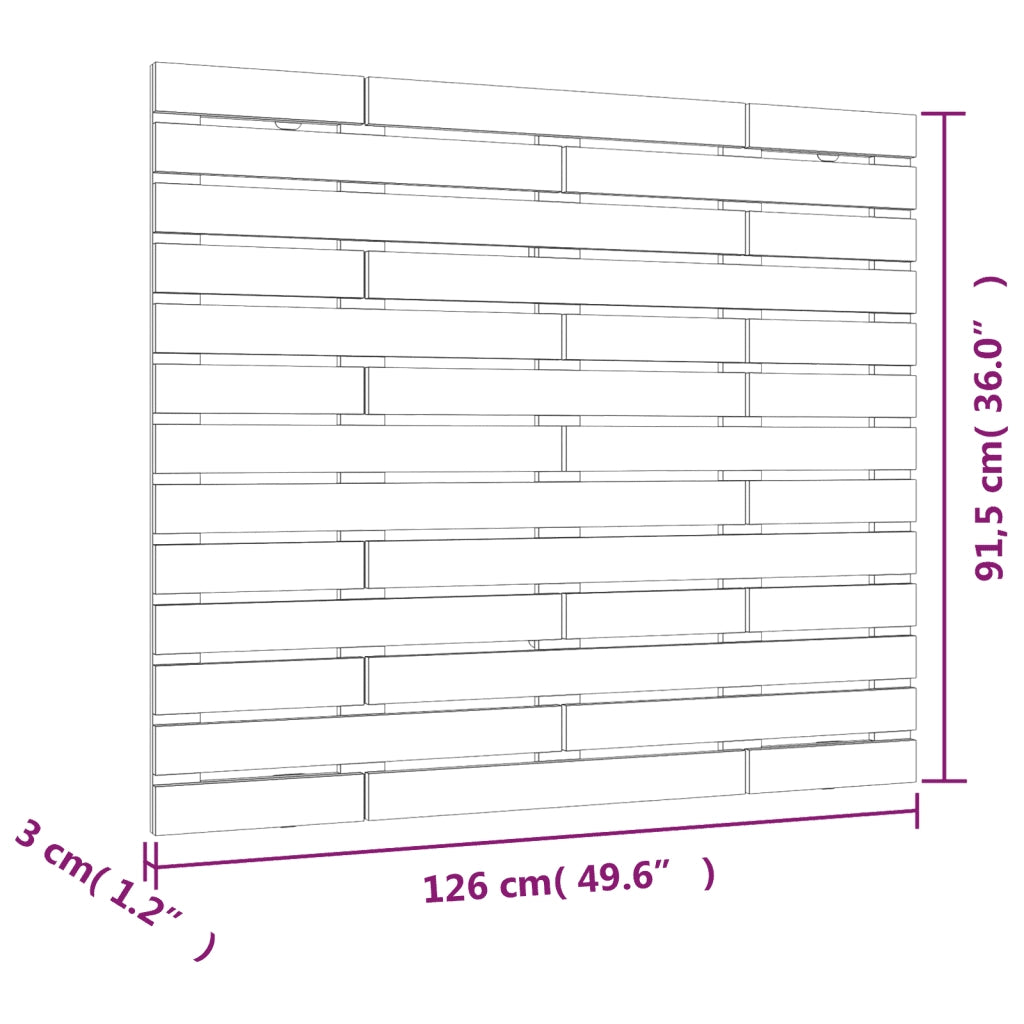 Testiera | Testata da Parete Bianca 126x3x91,5 cm Legno Massello di Pino