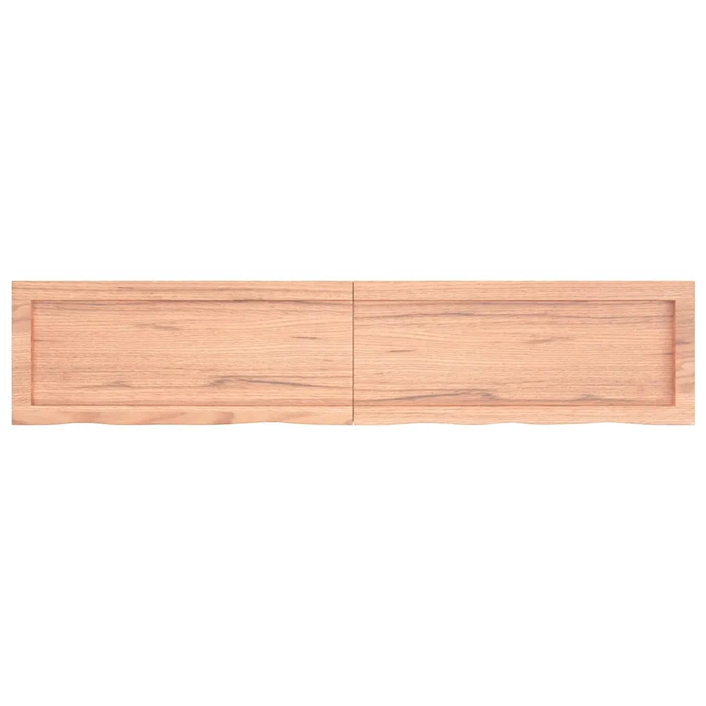 Ripiano Muro Marrone 140x30x(2-4) cm Massello Rovere Trattato 363700