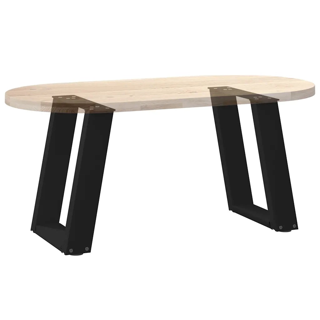 Gambe per Tavolino da Caff¨¨ a Forma di U 2 pz | Piede del tavolo Nere 38x(42-43) cm Acciaio