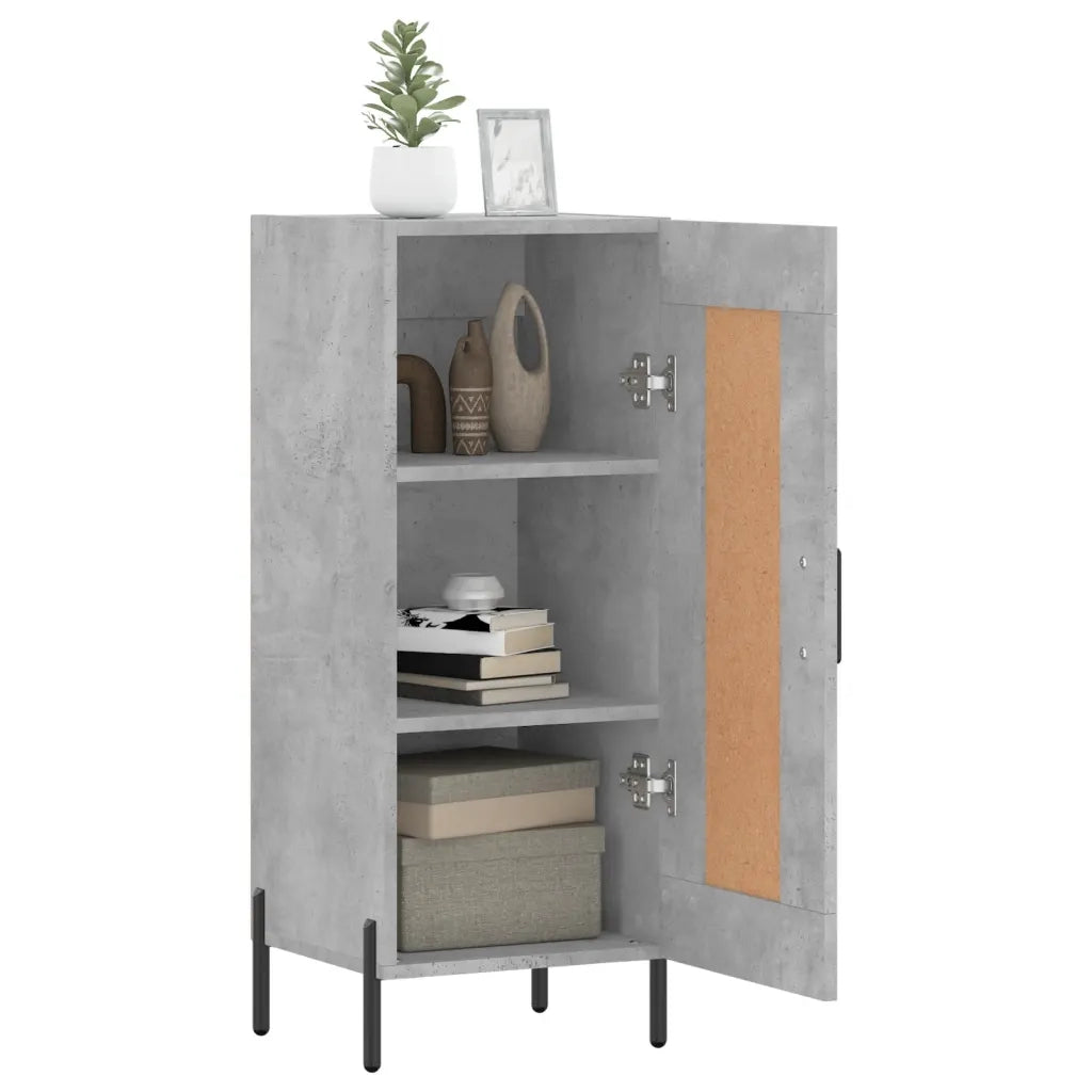 Credenza Grigio Cemento 34,5x34x90 cm in Legno Multistrato 830456