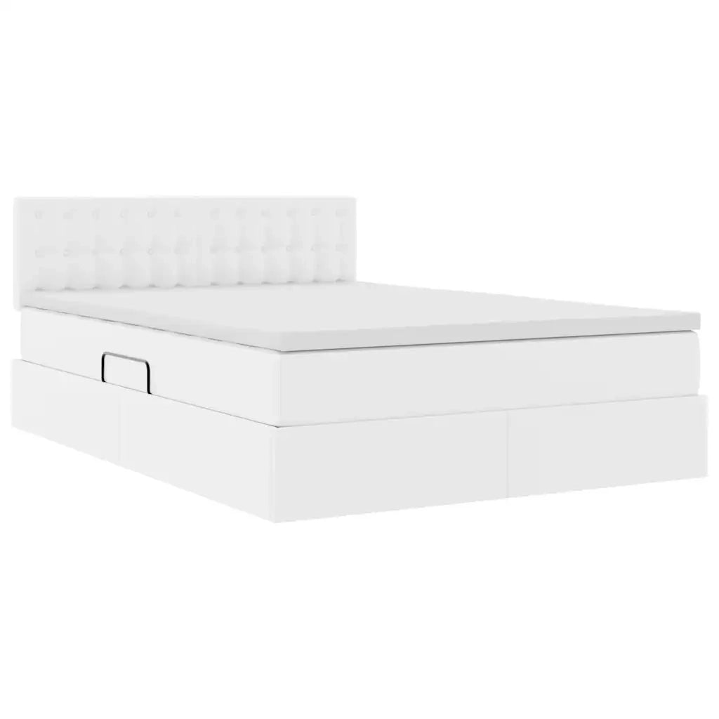 Letto con contenitore e LED con led Bianco Puro 140 x 200 cm