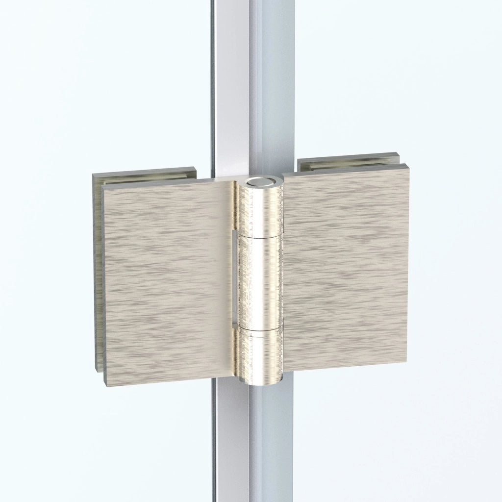 Box doccia Angolare 100x70 cm porta a soffietto + fisso H200 cm cristallo 6 mm profilo SATINATO ZAIRA