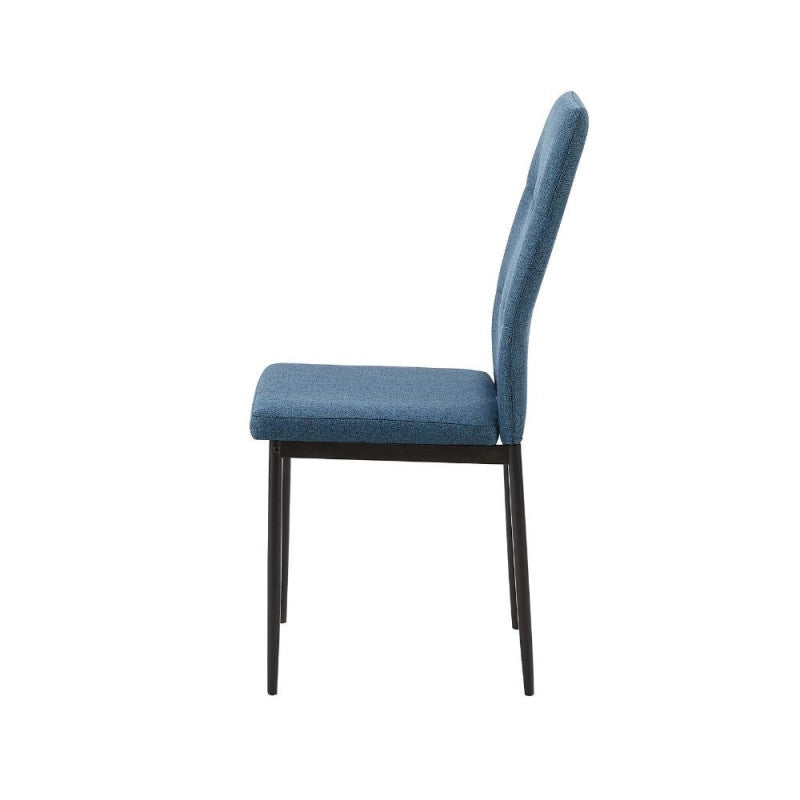 Sedia da pranzo Adara in tessuto blu set 4 pezzi