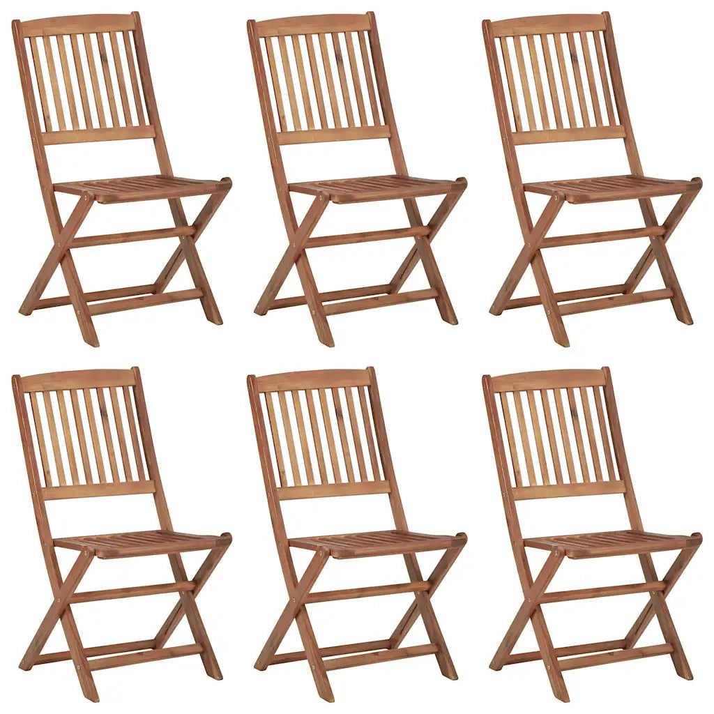 Sedie da Giardino Pieghevoli 6 pz con Cuscini Massello Acacia 3065488