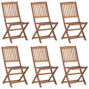 Sedie da Giardino Pieghevoli 6 pz con Cuscini Massello Acacia 3065488