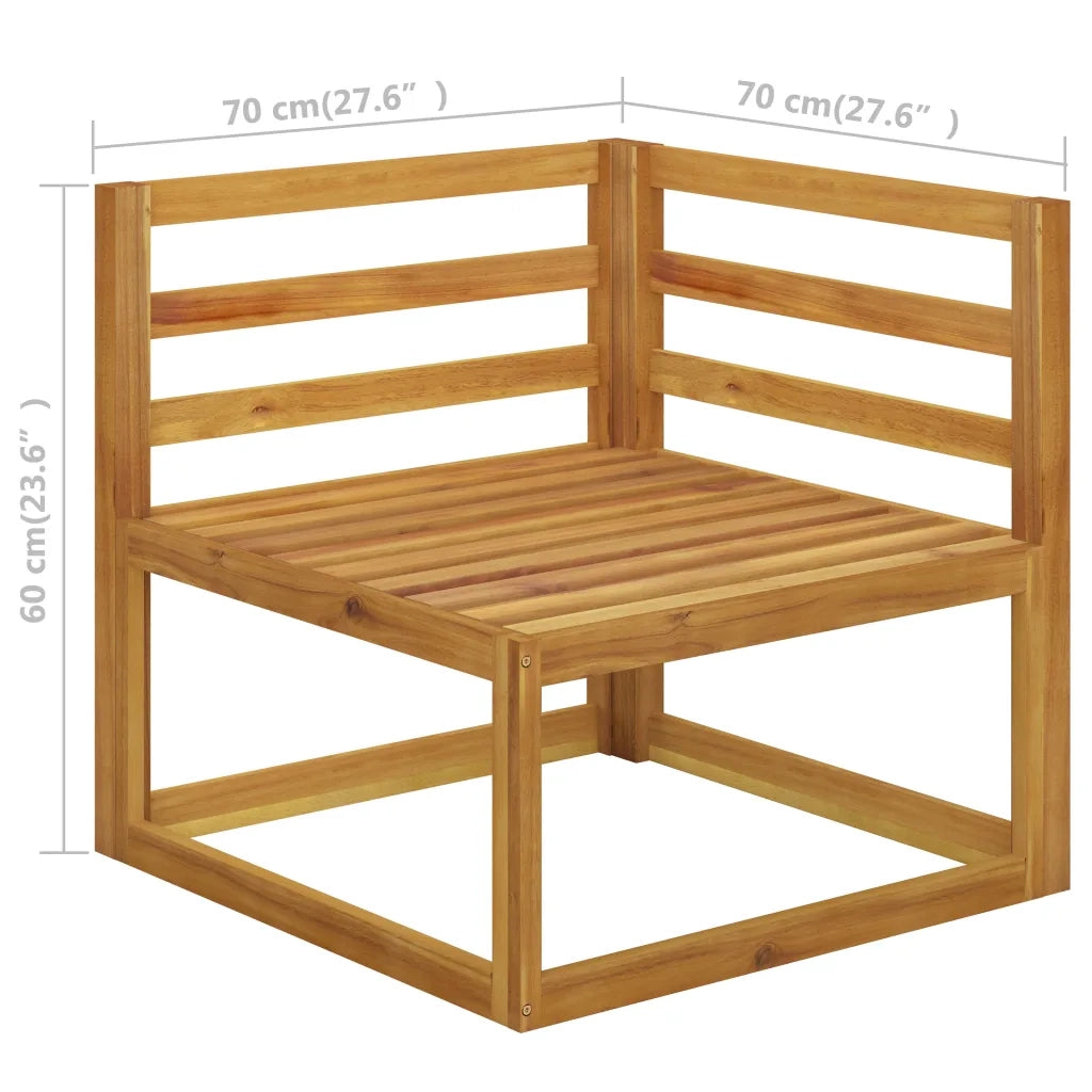 Set Divani da Giardino 6 pz con Cuscini Crema Massello Acacia 3057636