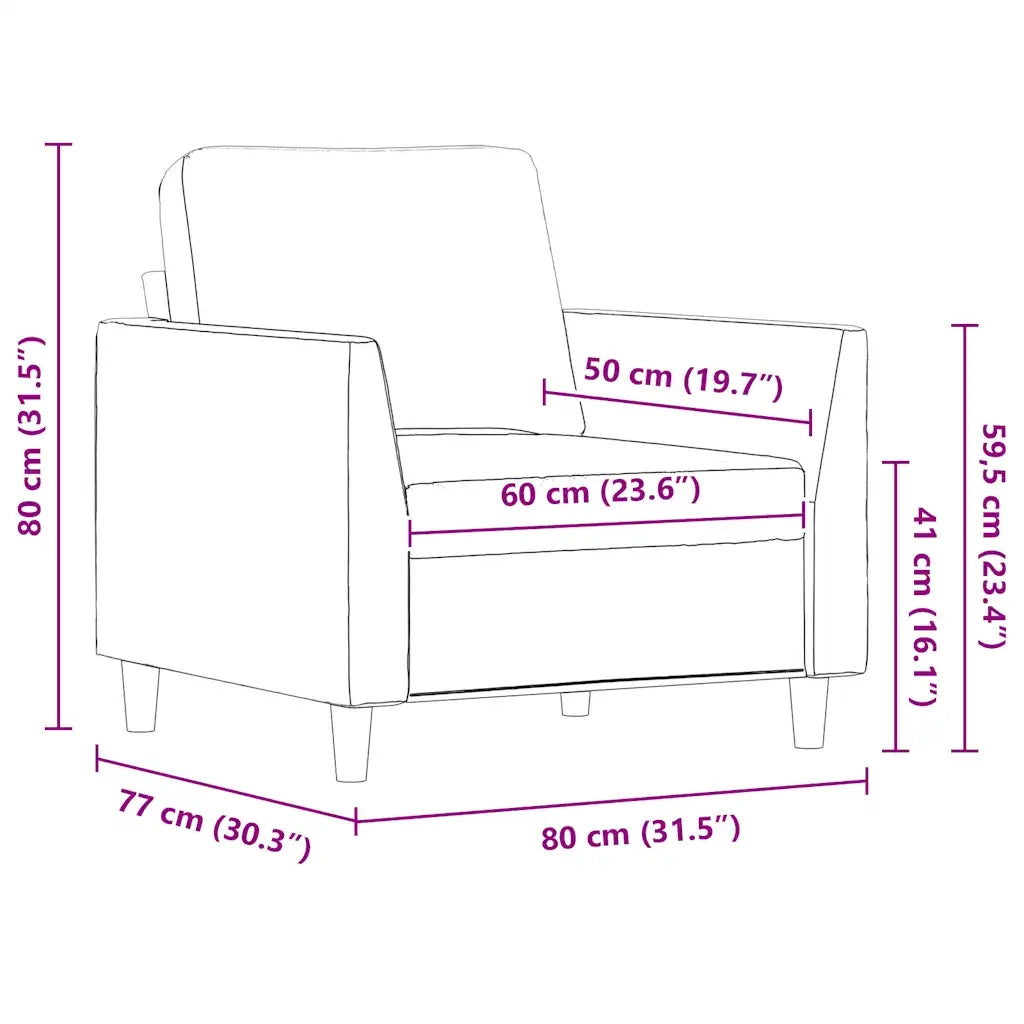 Divano Sedia-Poltrona Nera 60 cm in Similpelle 928009