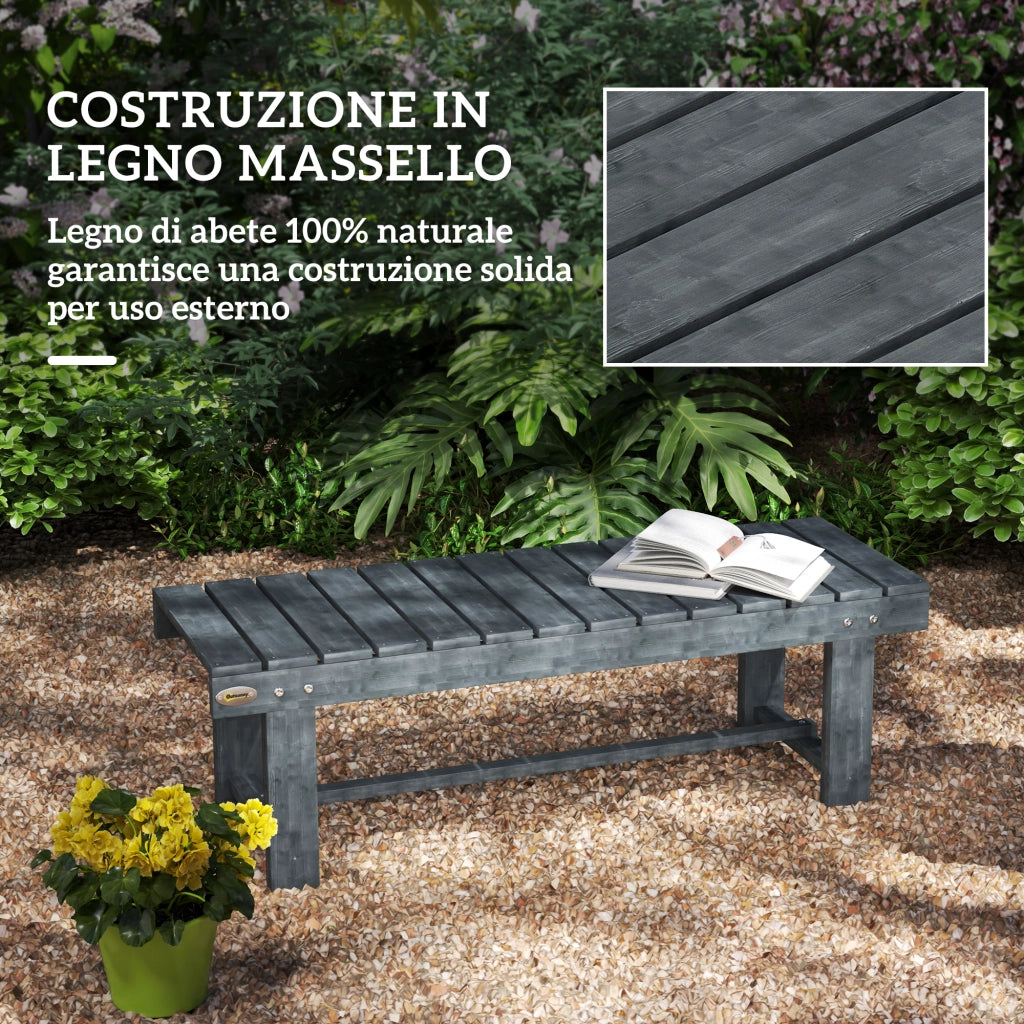 Panchina da Giardino 2 Posti ¨C Xylo ¨C Legno Abete Grigio 110x38x35cm