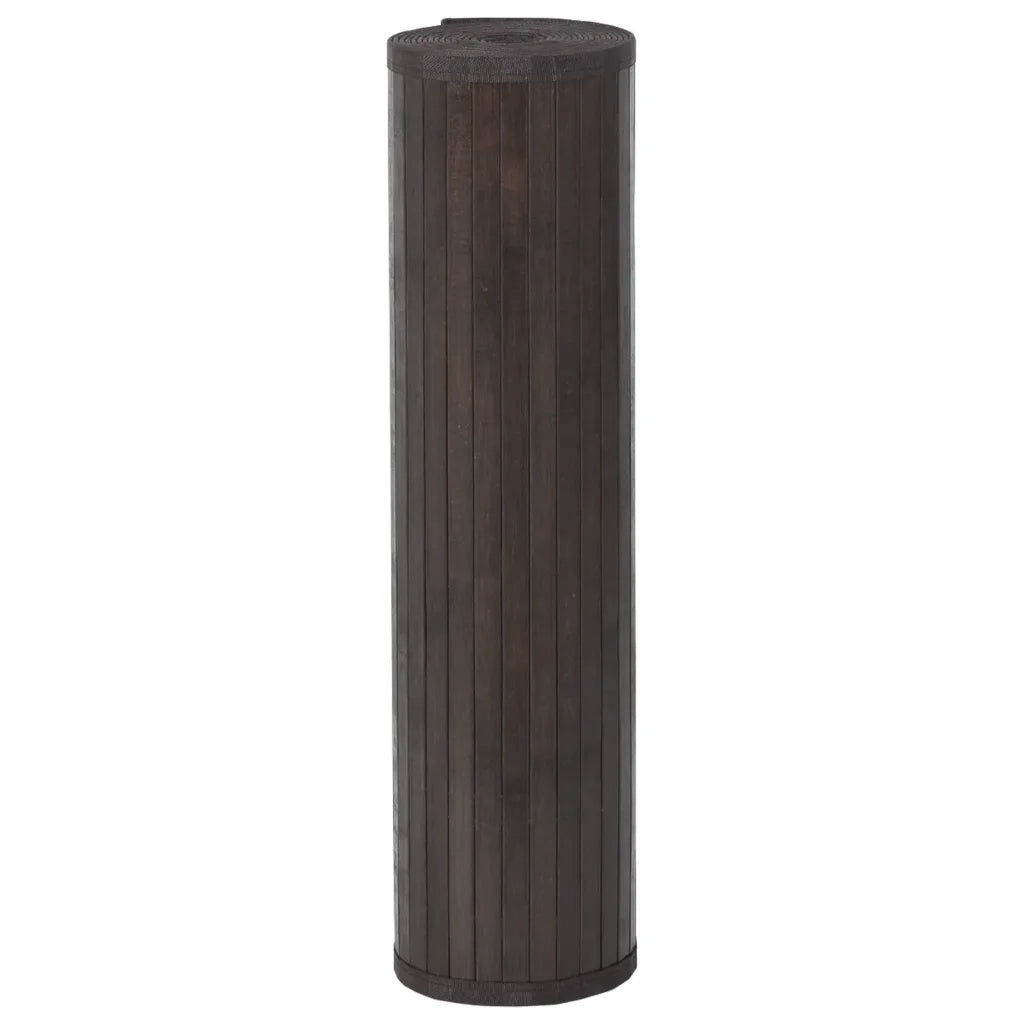 Tappeto Rettangolare Marrone Scuro 70x100 cm in Bambù 376869