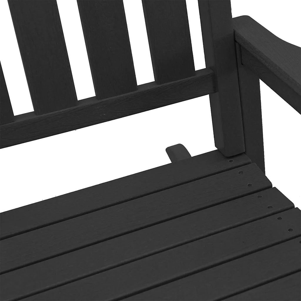 Sedia a dondolo da Giardino | Sedie da Esterno Nero 92 x 70 x 108cm HDPE