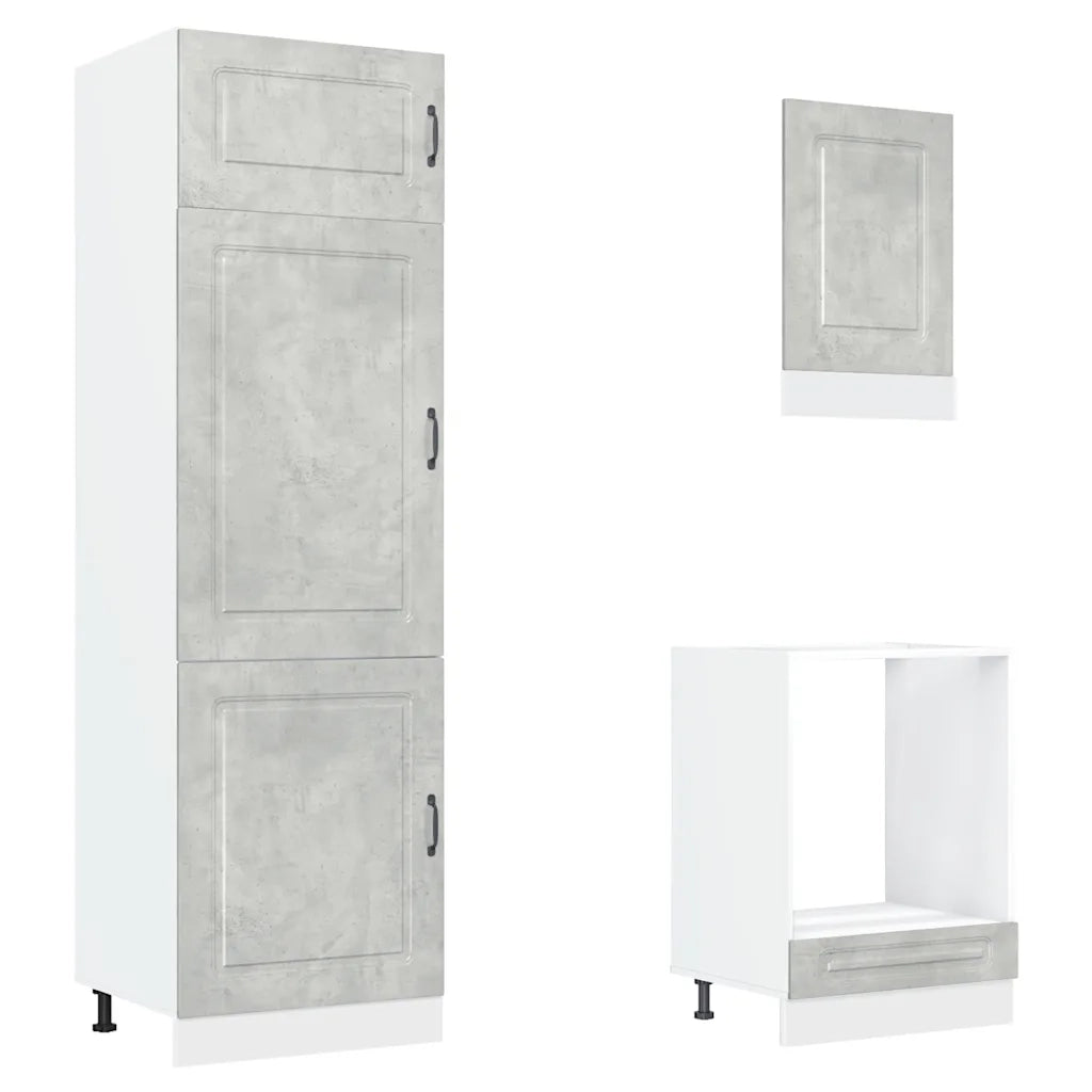 Set Mobili da Cucina 7 pz Kalmar Grigio Cemento in Truciolato 3314765
