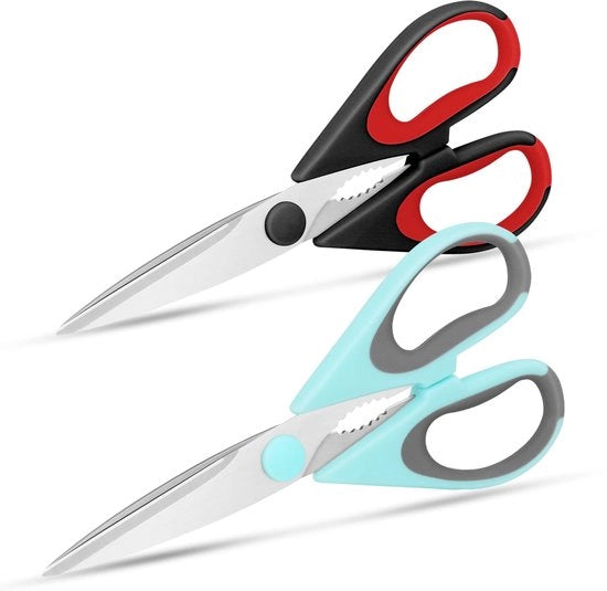 Pacco di 2 coltelli da cucina in acciaio inossidabile - con manico antiscivolo per tagliare in sicurezza - resistente all'acqua calda del lavastoviglie - con impugnatura morbida e design ergonomico