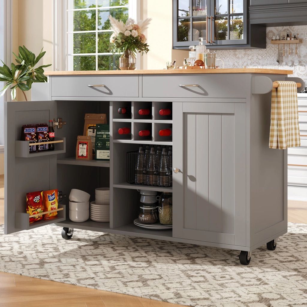 Tavolo da Pranzo Multifunzionale con Vano Contenitore ¨C MINIMAL ¨C Effetto Legno Grigio 102x45x92cm