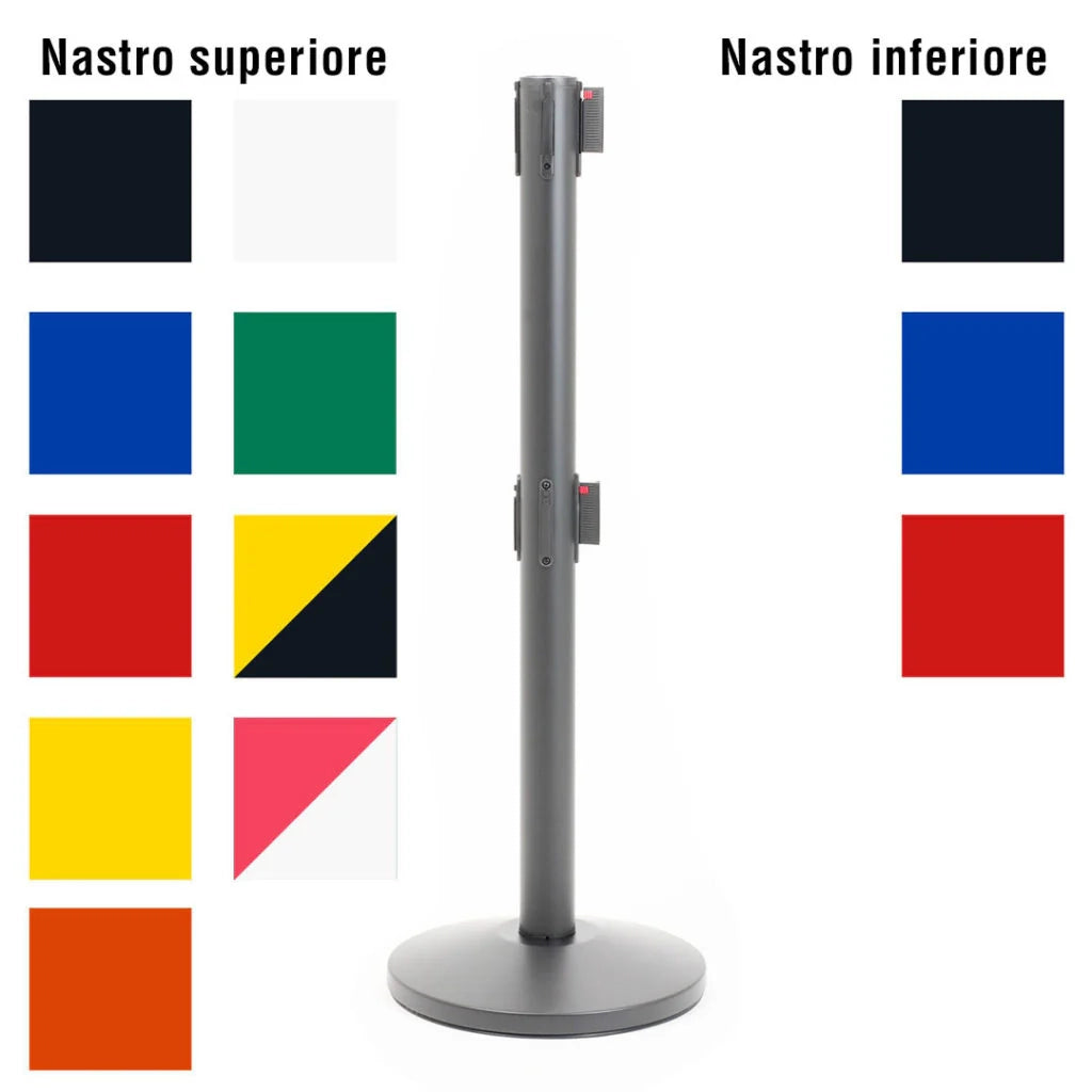 Colonnina segnapercorso tendinastro nero a doppio nastro