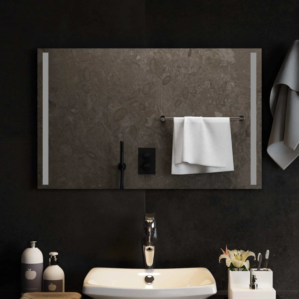 Specchio da bagno LED Trasparente 80 x 50 cm vetro temperato 42045798