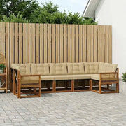 Set di divani da esterno con cuscino 7 pcs Naturale e Beige 3382197