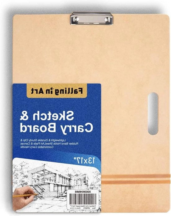 Tavolo da disegno da 33-43 cm - clipboard in legno con clip robusto - tavolo da disegno portatile per classe e studio