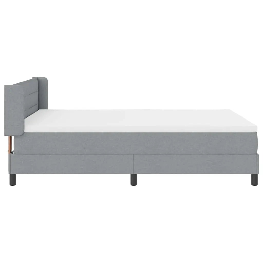 Letto a molle con testiera Grigio chiaro 190 x 140 cm Tessuto 3341034