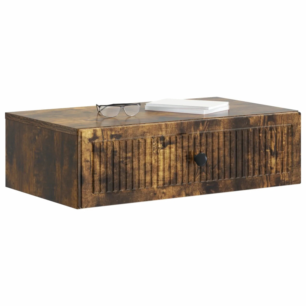 Tavolino da Parete Laterale | Tavolo laterale | Tavolino Rovere Fumo 59 x 34,5 x 17 cm