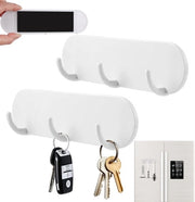 Sostegno magnetico per chiavi - Pannello per chiavi senza perforazione - Bianco - Montaggio alla parete - Forti magneti - Adatto per ingresso e cucina