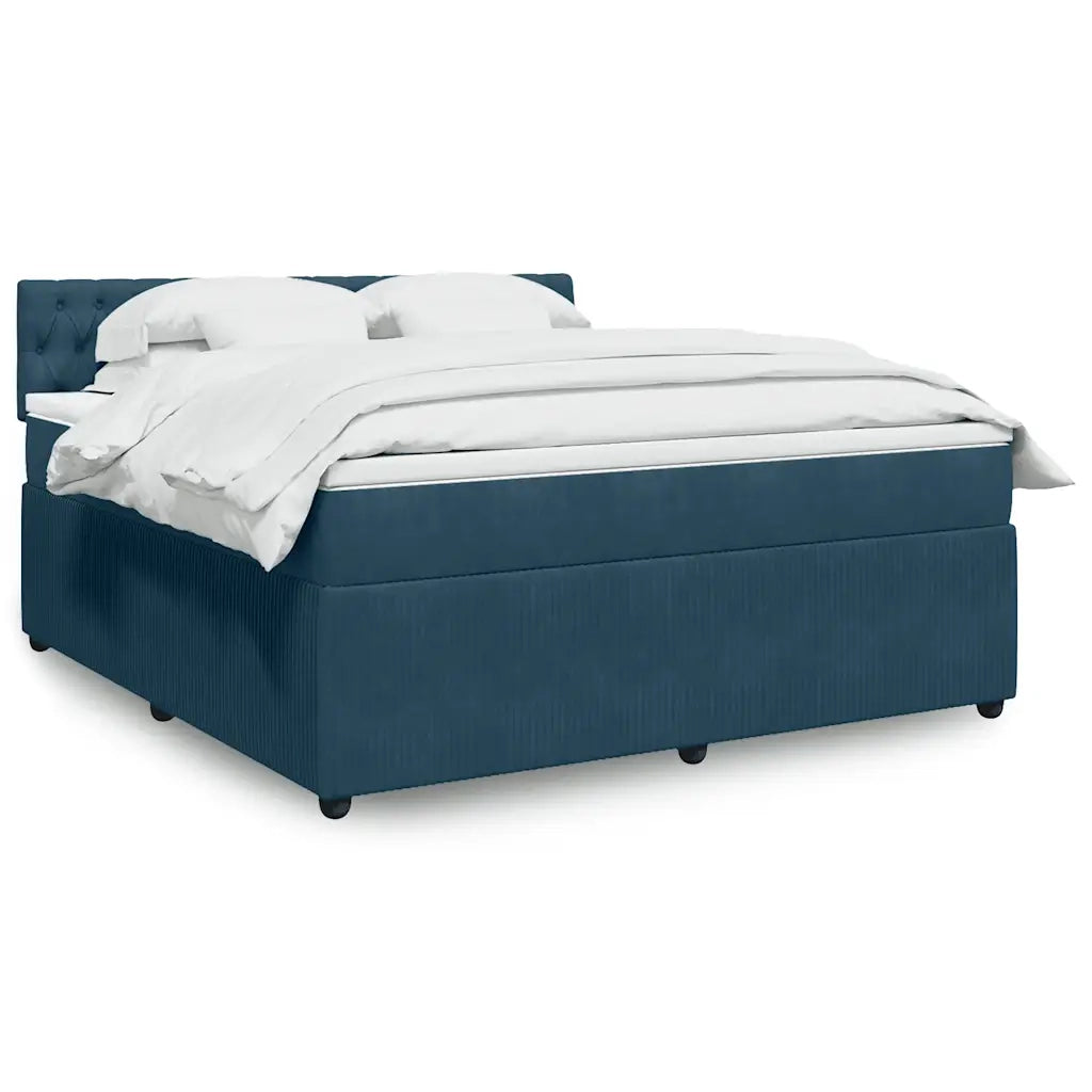 Giroletto a Molle con Materasso Blu 180x200 cm in Velluto 3290116