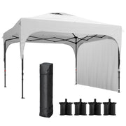 Gazebo da Giardino 3x3 m Regolabile ¨C Minimal ¨C Poliestere Acciaio Bianco