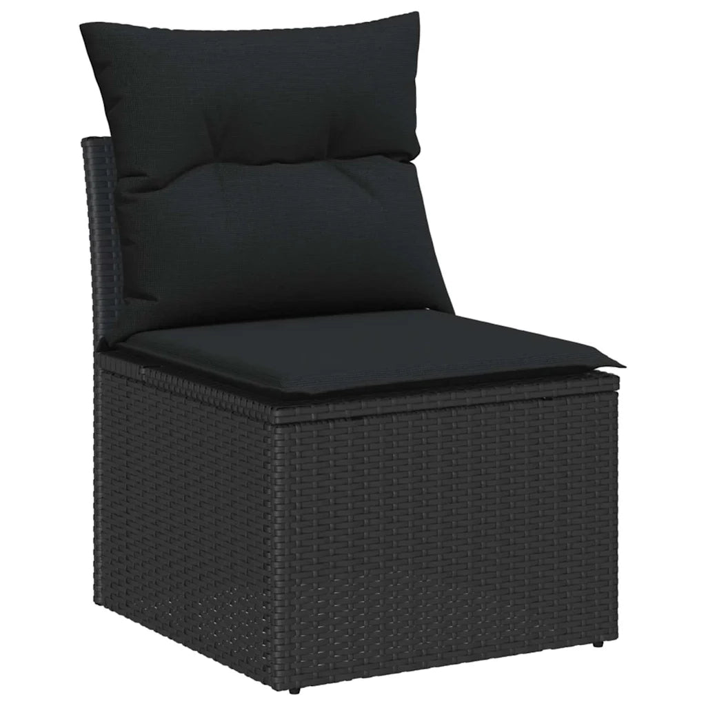Set Divano da Giardino con cuscino Nero