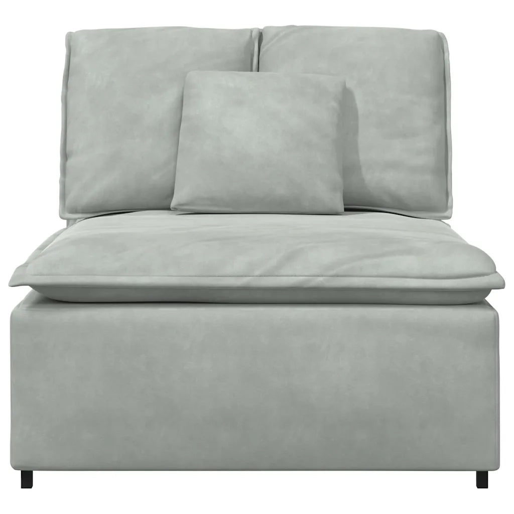 Modulo Centrale Divano Modulare con Cuscini Grigio Chiaro 100cm 805047