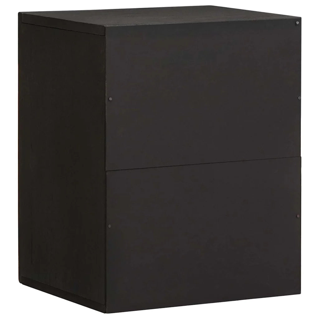 Armadietto a muro Nero 38 x 33 x 48 cm Legno di mango massello