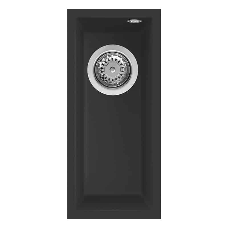 Lavello Elleci Incasso 1 vasca 20x44 Quadra 50 Sottotop Granitek Nero LGQ05040BSO