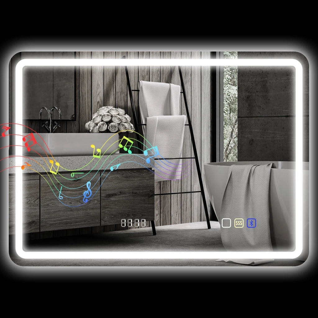 Specchio Bagno con LED ¨C Minimal ¨C Bianco 70x50 cm