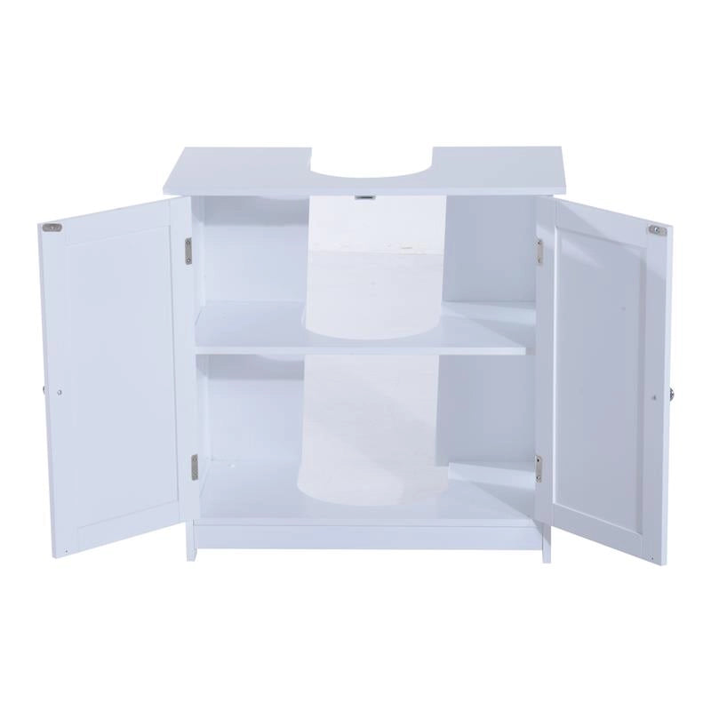 MOBILETTO SOTTOLAVELLO IN MDF PER BAGNO CON 2 ANTE 60X30X60 CM BIANCO