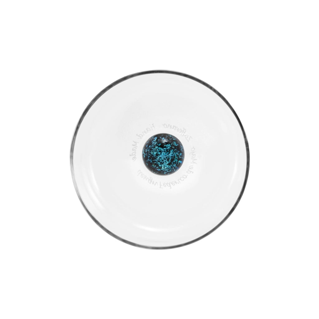 Bilia Caleido Set di 4 Tumbler in Vetro Borosilicato Soffiato a Mano, Motivo Sfera Effetto Cielo Stellato Colore Blu, Design Elegante e Funzionale