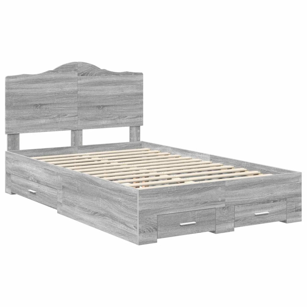 Struttura del letto con testiera Grigio Sonoma 120 x 190 cm 3413635